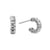 Ruffle Huggie Hoop Earrings - Silver - SEH3446