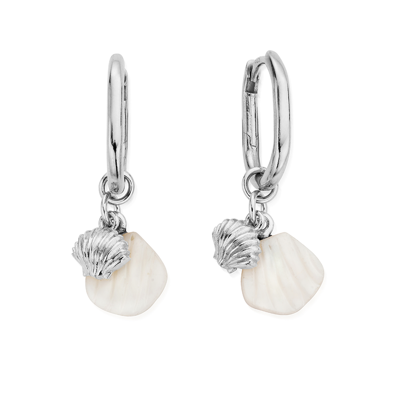 Dream Waves Oval Hoop Earrings - Silver - SEH35143540