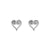 Scroll Heart Stud Earrings - Silver - SEST3424