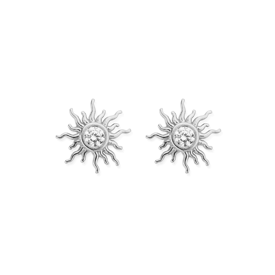 Sunrise Glow Stud Earrings - Silver - SEST3544