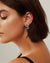 Black Onyx Rectangle Hoop Earrings - Silver - ER10376-SBONX