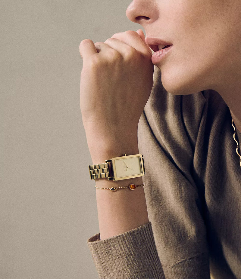 Hagen Three-Hand Stainless Steel Tank Watch - Gold - SKW3098