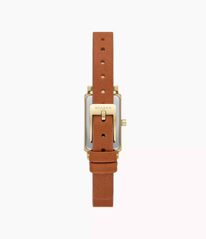 Hagen Micro Two-Hand Ladies Watch - Gold/Brown Leather - SKW3149
