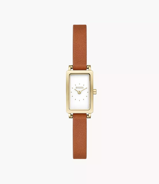 Hagen Micro Two-Hand Ladies Watch - Gold/Brown Leather - SKW3149