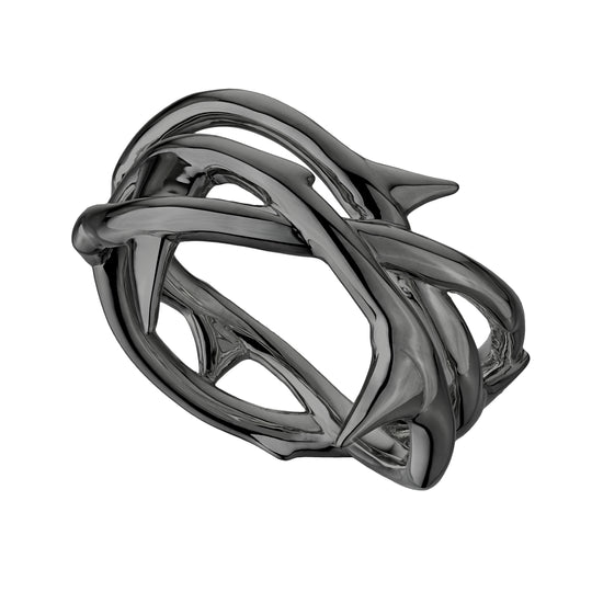 Rose Thorn Triple Band Ring - Black Rhodium - RT014.BRNARZ