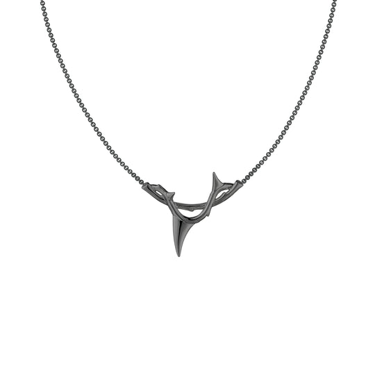 Rose Thorn Branch Pendant - Black Rhodium - RT016.BRNANOS