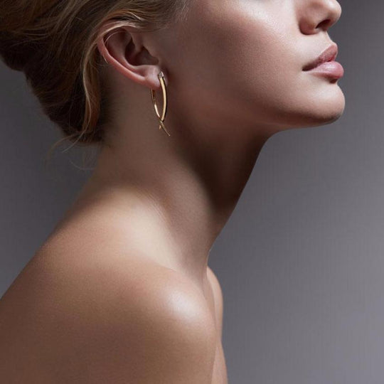 Sabre Crossover Earrings - Gold - SA025.YVNAEOS