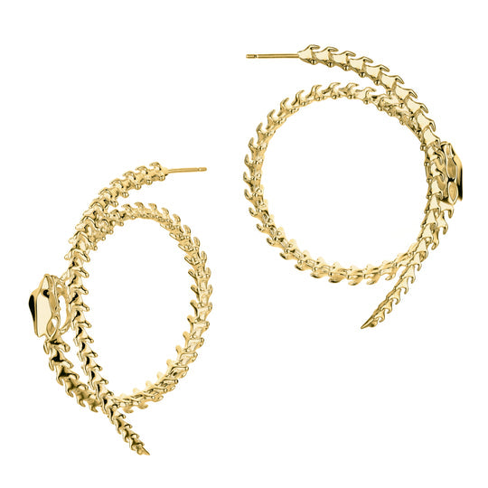 Serpent's Trace Hoop Earrings - Gold - ST038.YVNAEOS