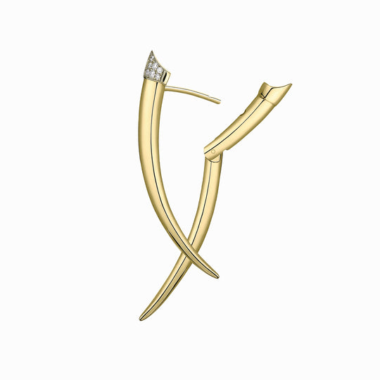 Sabre Crossover Earrings - Gold - SA025.YVNAEOS