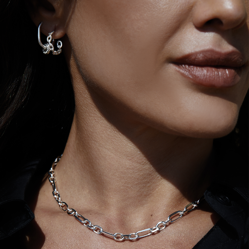 Chain Of Courage Necklace - Silver - SN3474