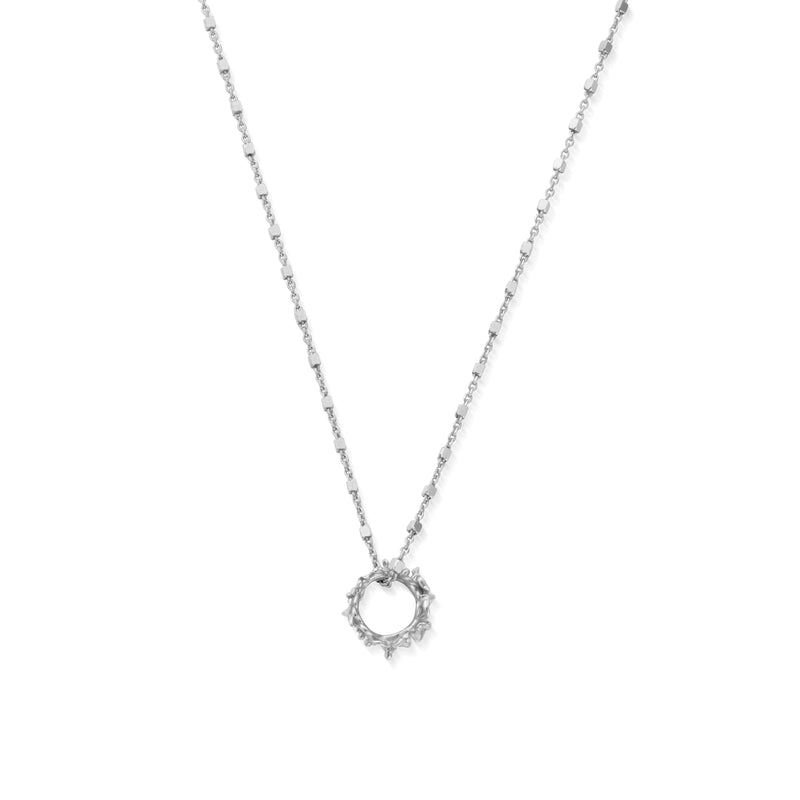 Delicate Cube Chain Wisteria Necklace - Silver - SNDC3422