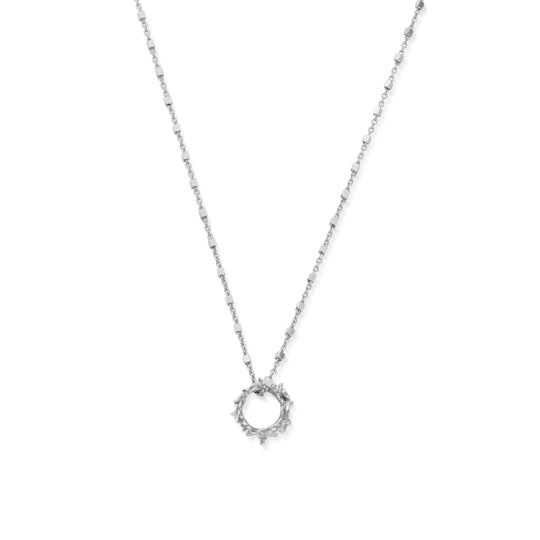 Delicate Cube Chain Wisteria Necklace - Silver - SNDC3422
