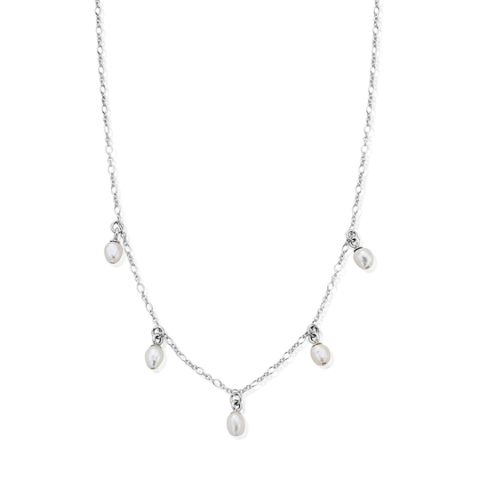 Ethereal Multi Pearl Drop Necklace - Silver - SNFRMULP