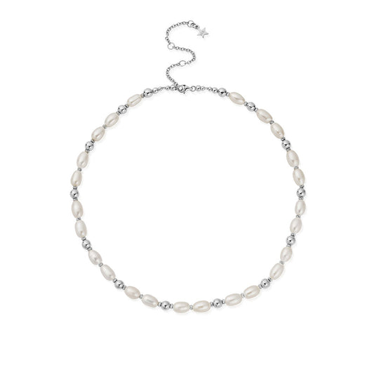 Ocean Pearl Necklace - Silver - SNLPFR