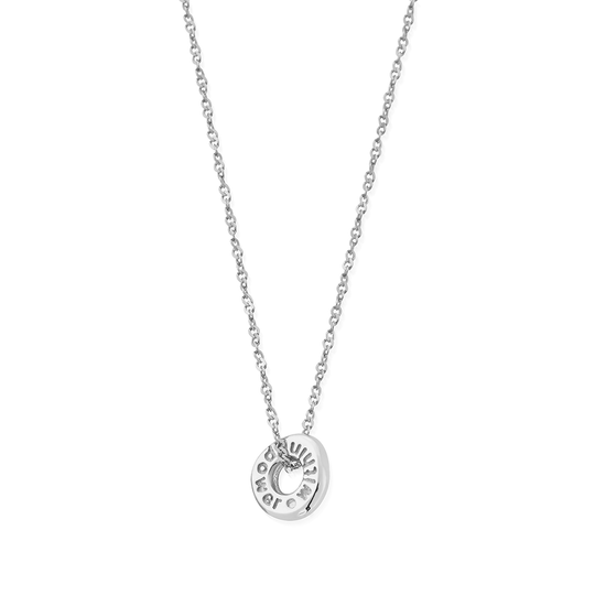 Tiny Twisted Rope Chain Power Within Necklace - Silver - SNTRC3460