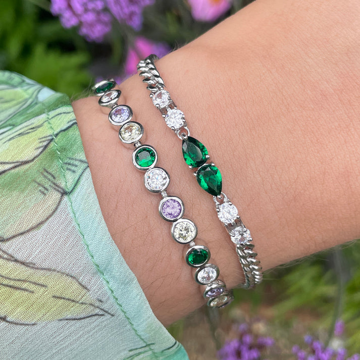 Dotty Popsicle Tennis Bracelet - Silver - AS22TRB11