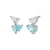 Sofia Aquamarine/Clear Teardrop Stud Earrings - Silver - AS22TRE42