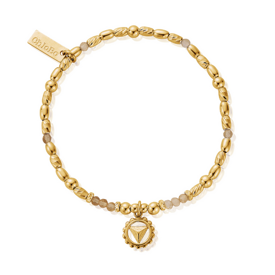 Citrine Solar Plexus Chakra Bracelet - Gold - GBC765