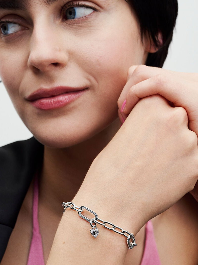 Keyhole Heart Mini Dangle Charm - Silver - 793086C01