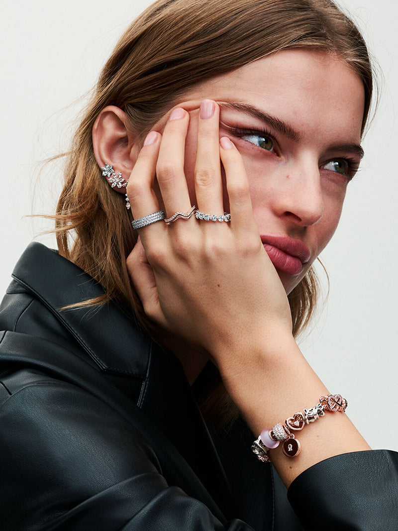 Row of Hearts Eternity Ring - Sterling Silver - 193103C01