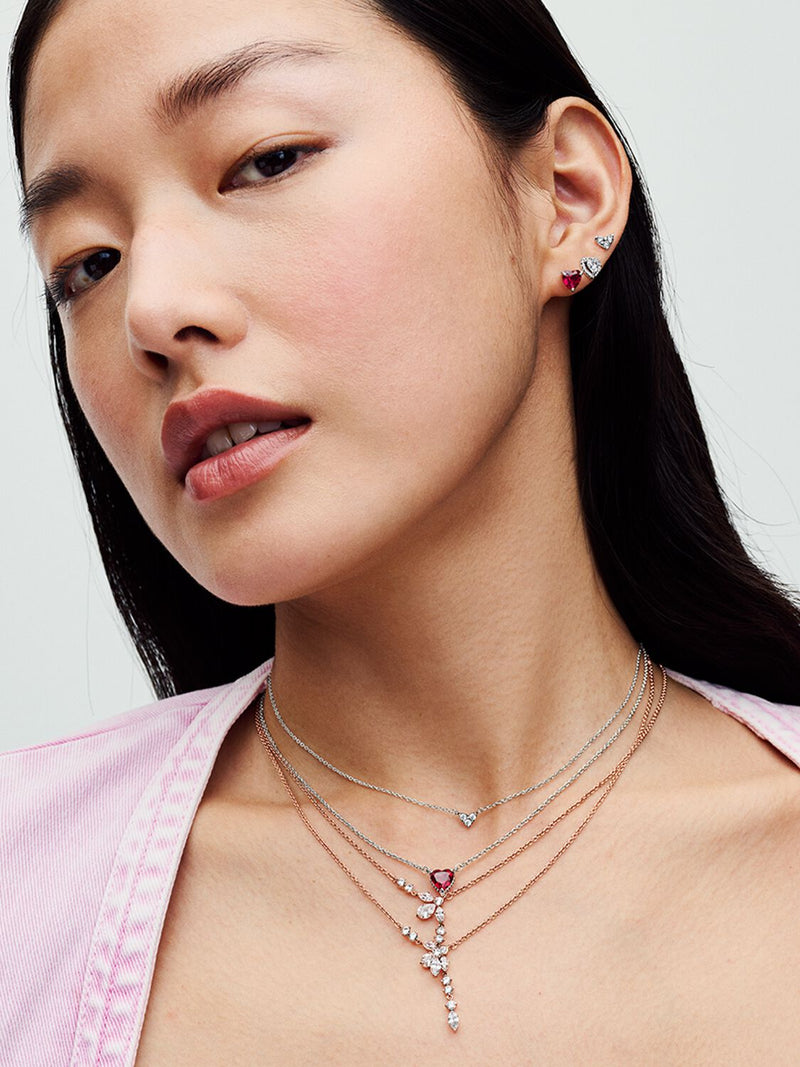 Elevated Heart Stud Earrings - Sterling Silver - 298427C01