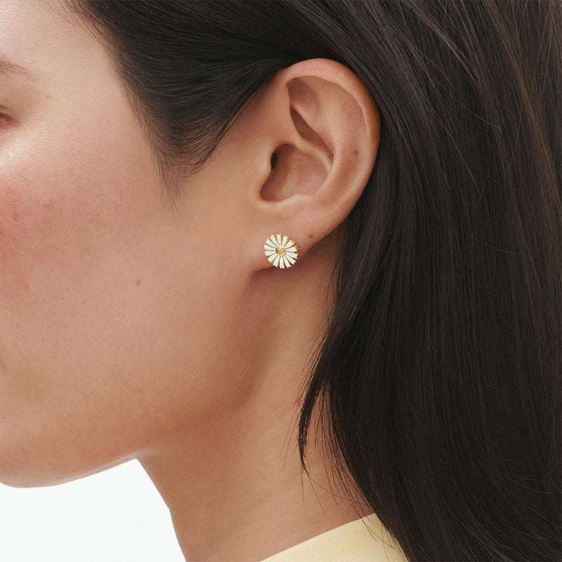 Daisy Stud Earrings, 11mm - Gold/White - 20001720