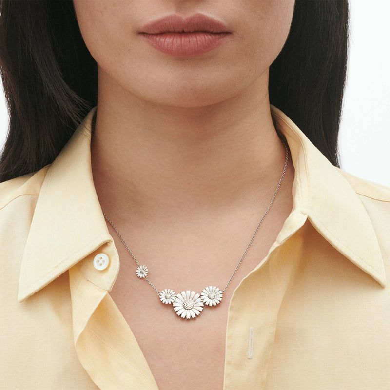 Daisy Four Flower Necklace - Silver - 20001533