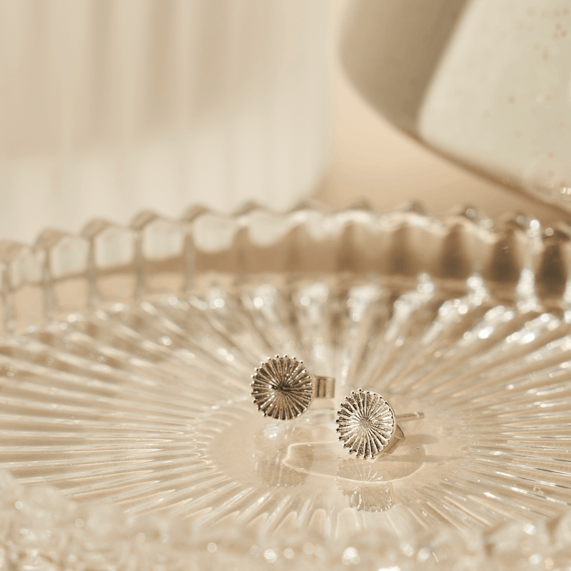Sunburst Stud Earrings - Silver - SEST3214
