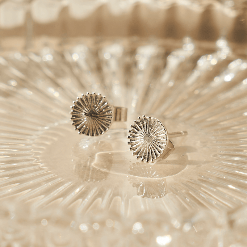 Sunburst Stud Earrings - Silver - SEST3214
