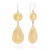 Classic Double Drop Flower Earrings - Gold - 70G-TWT