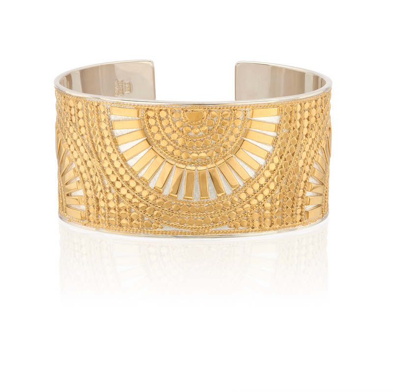Classic Mosaic Cuff Bangle - Gold/Silver - 151CGF-TWT