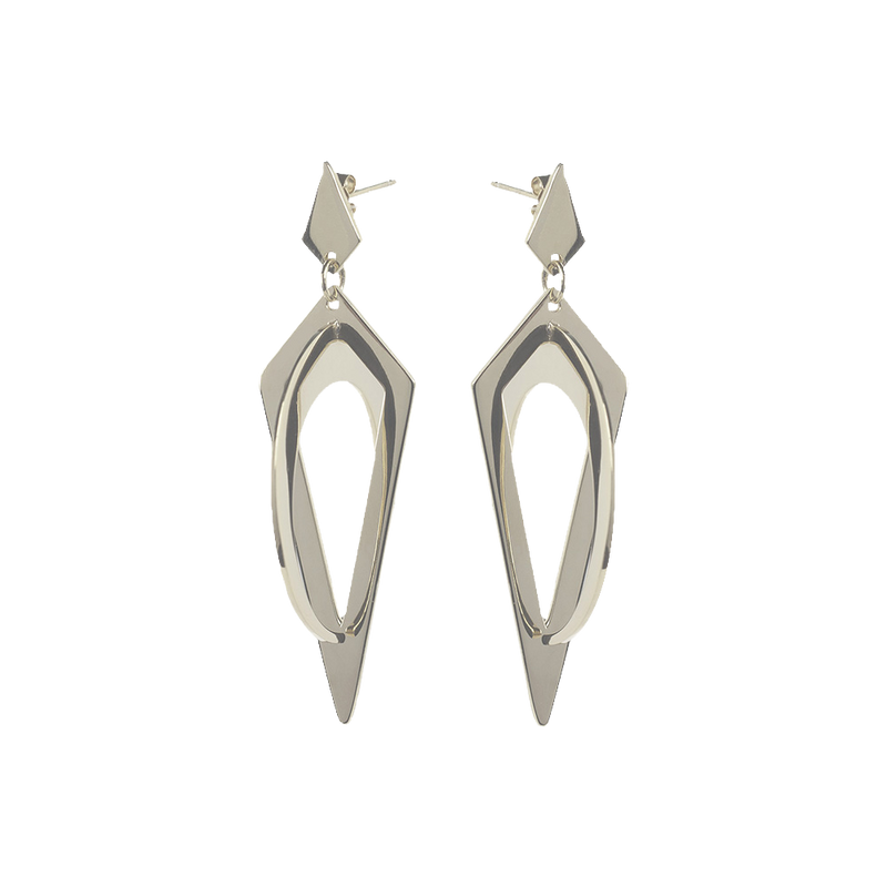 Crescent Hoops - Silver