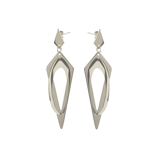 Crescent Hoops - Silver