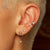 Diamond-Shaped Double Band Small Single Ear Cuff - Gold - SPG-131