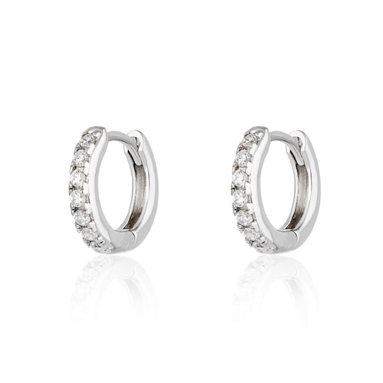 Huggie Hoop Earrings - Silver - SPESSS48-PV