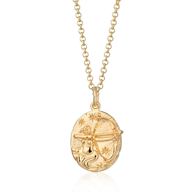 Sagittarius Zodiac Necklace - Gold - SPCNGSAG-1