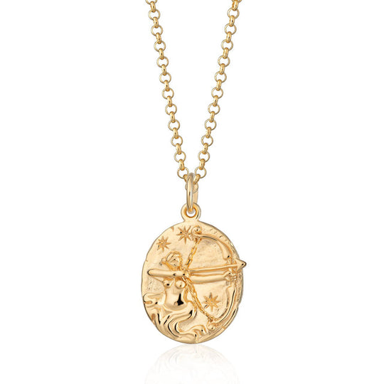 Sagittarius Zodiac Necklace - Gold - SPCNGSAG-1