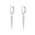 Sparkling Spike Hoop Earrings - Silver - SPS-235