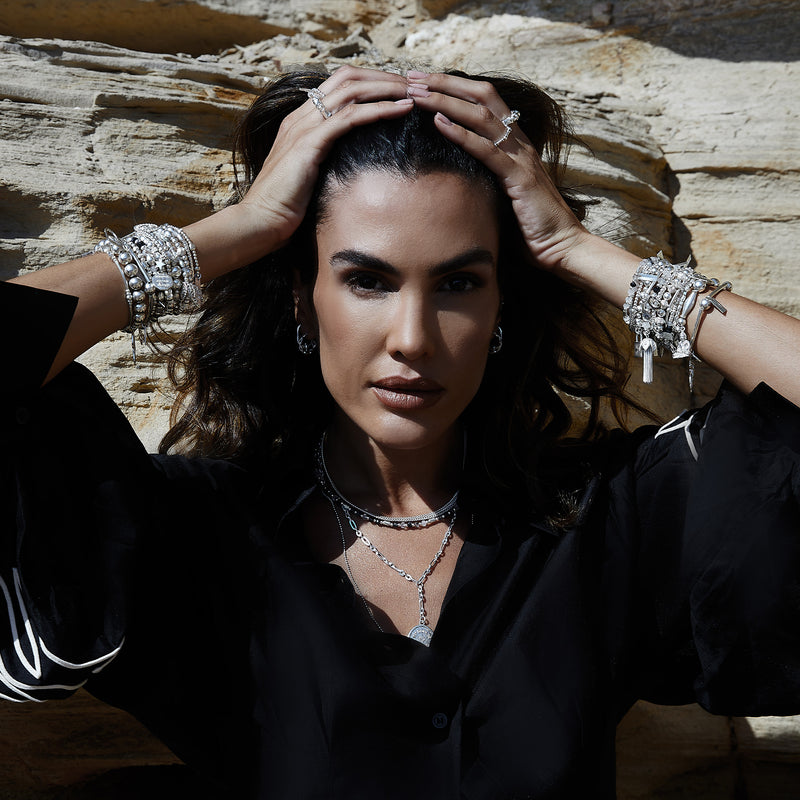 Twisted Rope Chain Power Within Bracelet - Silver - SBTR3460