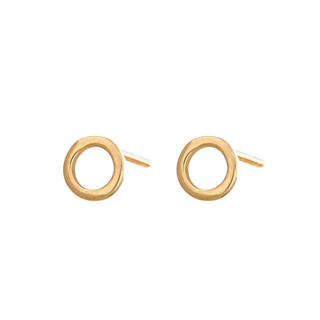 Small Open Circle Stud Earrings - Gold - SPESGS27