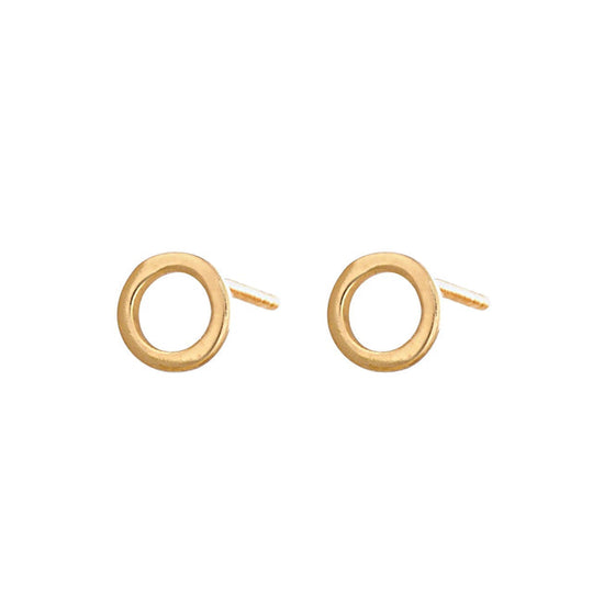 Small Open Circle Stud Earrings - Gold - SPESGS27