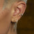 Sparkling Spike Hoop Earrings - Gold - SPG-235