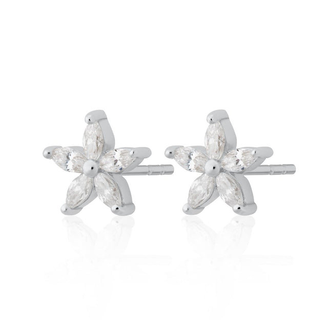 Hannah Martin Teeny Flower Stud Earrings - Silver - SPS-401