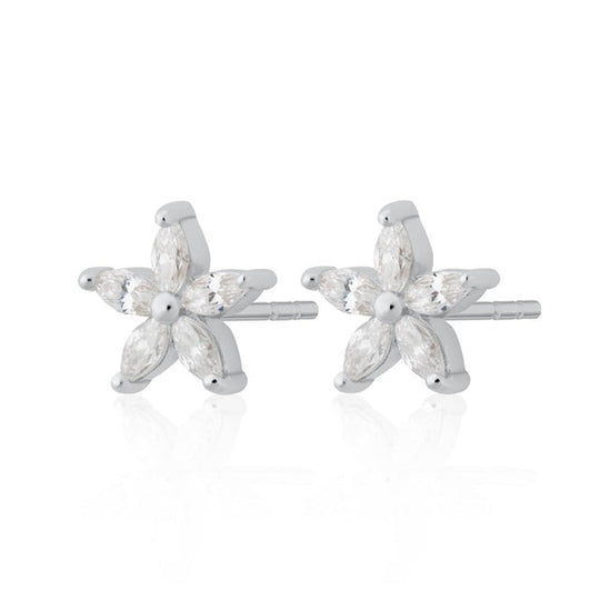 Hannah Martin Teeny Flower Stud Earrings - Silver - SPS-401
