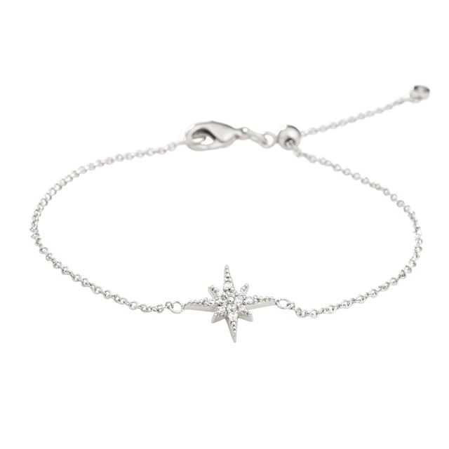 Starburst Slider Bracelet - Silver - SPBRSB58-PV