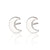 Crescent Moon Stud Earrings - Silver - SPESSS175