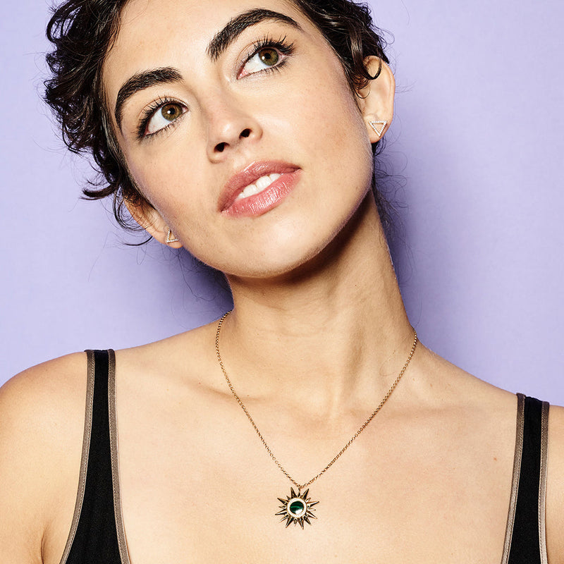 Sunburst Necklace - Abalone - Gold