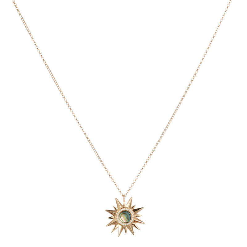 Sunburst Necklace - Abalone - Gold