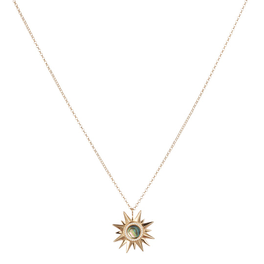 Sunburst Necklace - Abalone - Gold
