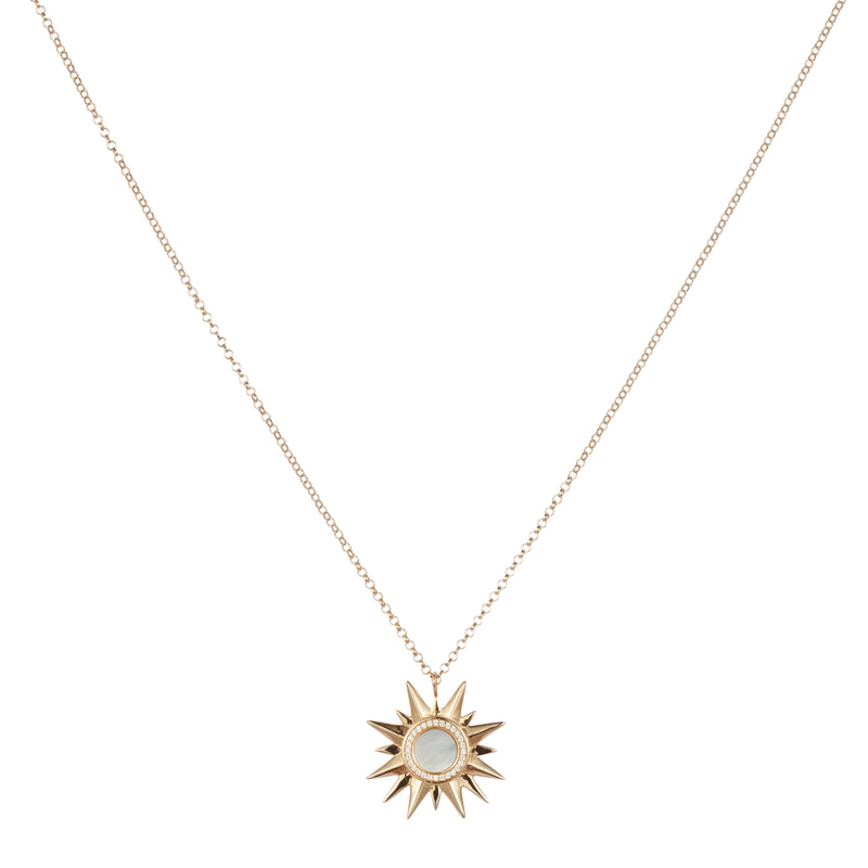 Sunburst Necklace - White Mother Of Pearl - Gold